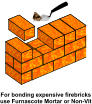 For bonding expensive firebricks use Furnascote Mortar or Non-Vit