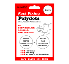 Large (27mm) Adhesive Dots Pack of 10 Sheets